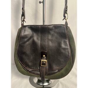 Hunter Leather Suede Saddle Bag Olive Equestrian Boho